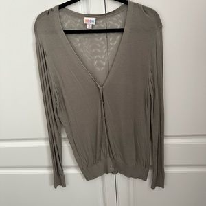Lularoe Cheryl Cardigan Green/Gray Size Medium